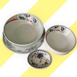 VINTAGE Vitrified Hotel Ware "Mayflower" + Midwinter Reflex England Dishes LOT